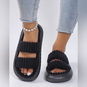 Women's Black Slide Sandals 9.5-10
